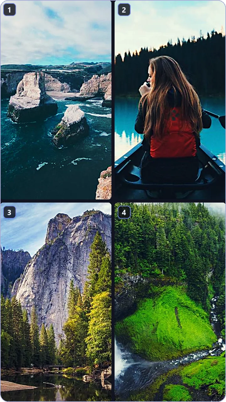 Grid preset — four equal panels in a 2×2 arrangement