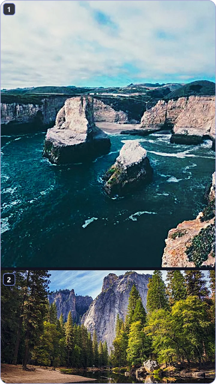 70/30 preset — large on top, narrow panel below