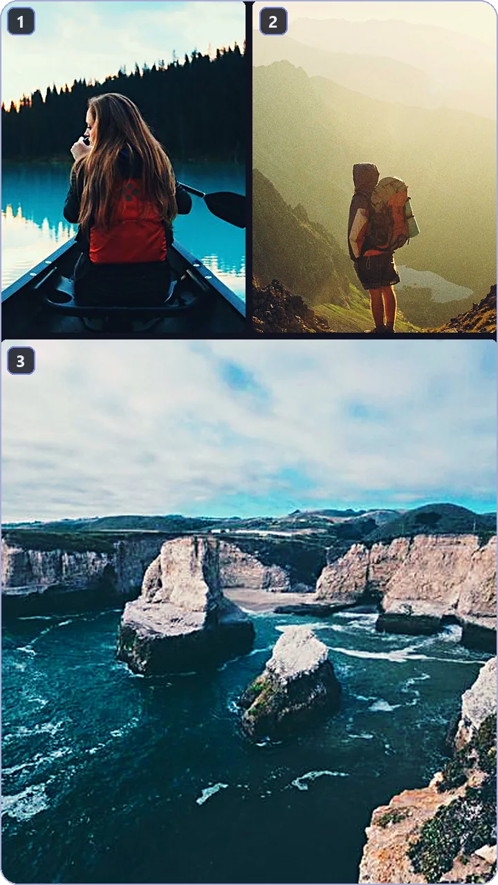 2 on top + 1 wide preset — two panels on top, a wide screen below